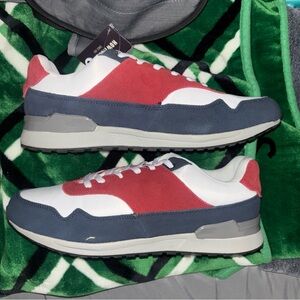 Stylish Red and Blue Men's Sneakers Howking wolf’s size 9